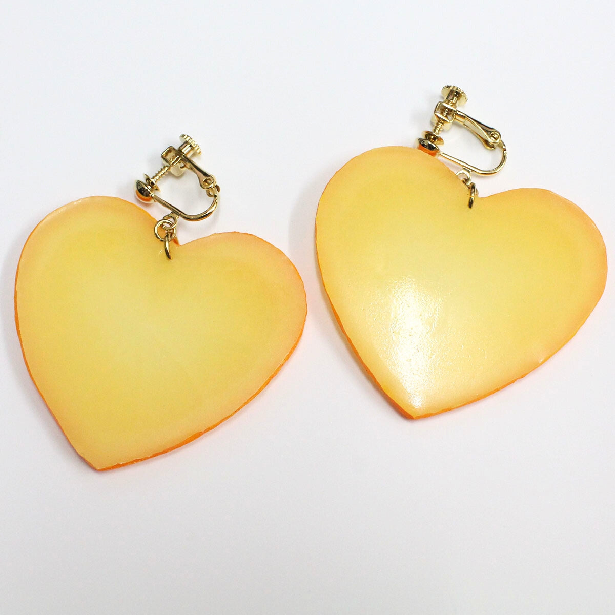 ハートオレンジイヤリング