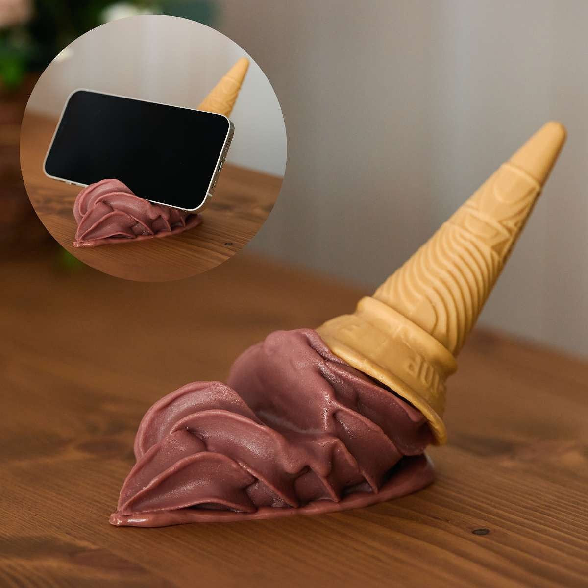 落ちちゃったソフトクリームスマホスタンドチョコ