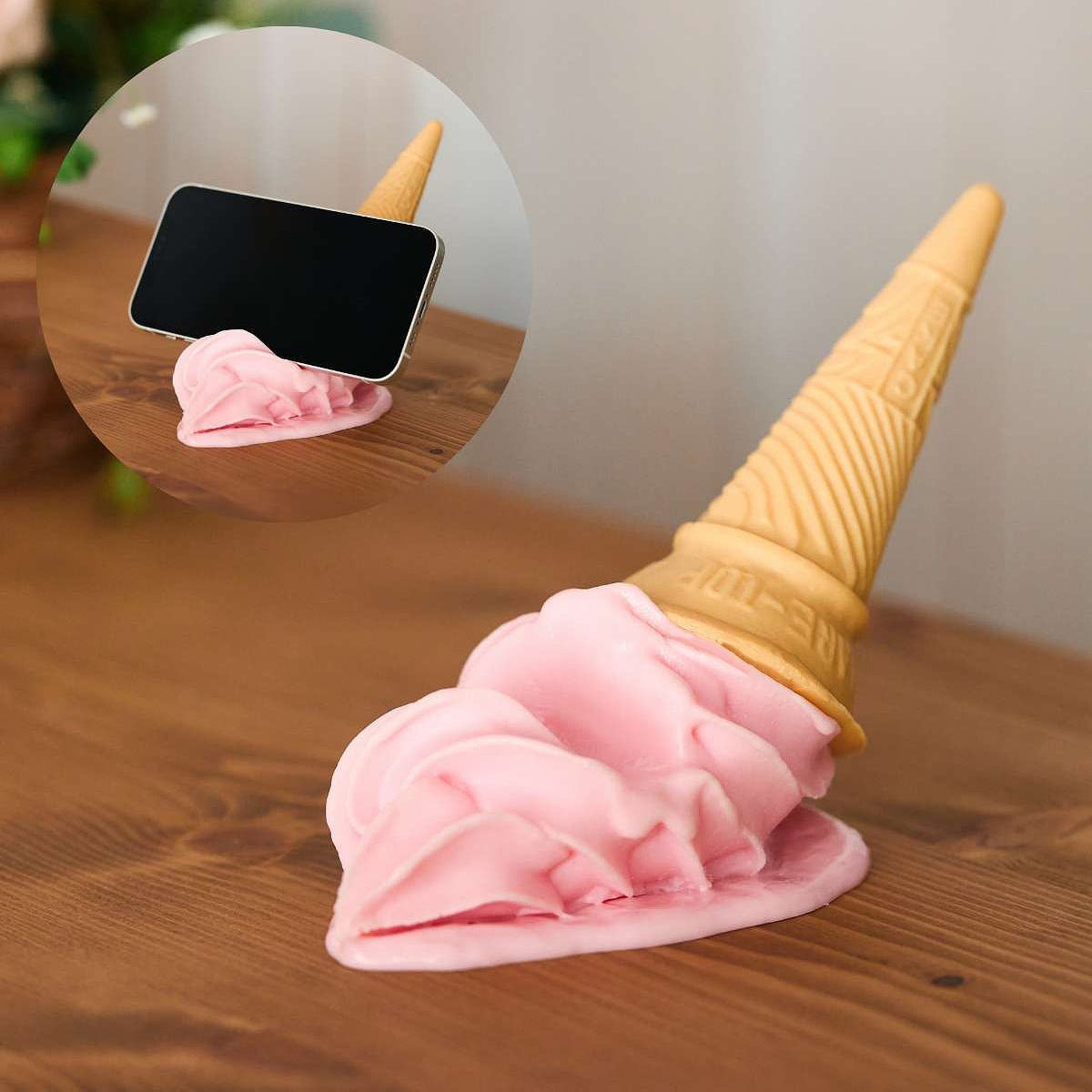 落ちちゃったソフトクリームスマホスタンドストロベリー